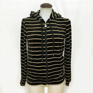 IMNYC BLACK VELOUR HOODY WITH GOLD STRIPE 🌻